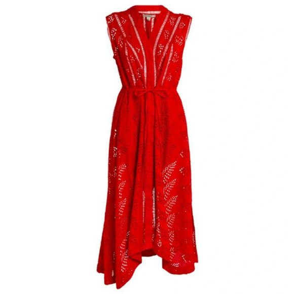 All Saints Dresses & Skirts - NWT AllSaints Red Tate Broderie Dress in Poppy Blaze Red Size 4